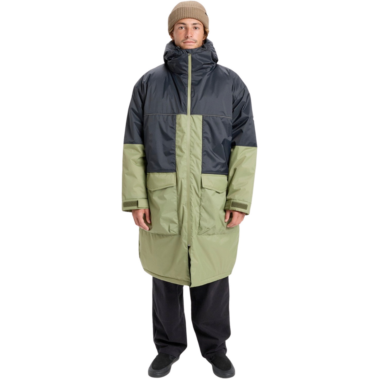 2026 Quiksilver Mens Full Rig Hooded Poncho Jacket EQYJK04188 - Loden Green